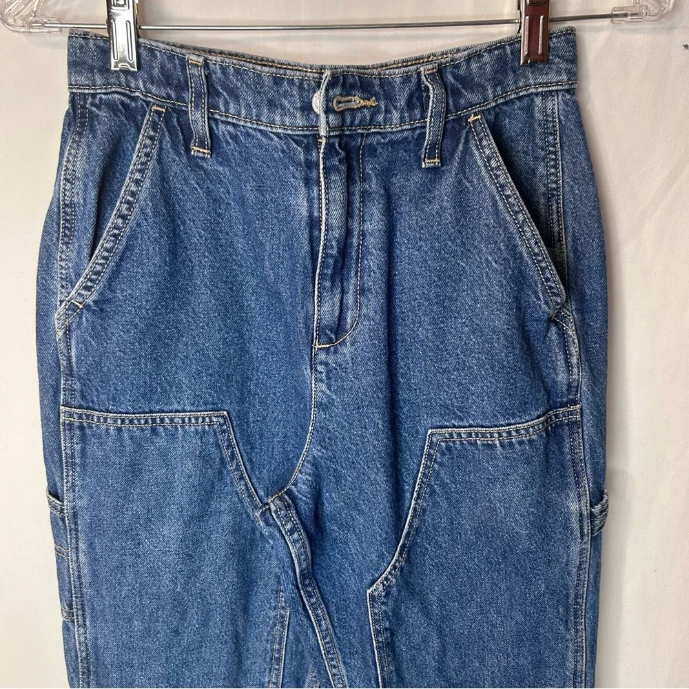 Old Navy Blue Denim Jeans High-Rise Relaxed Girl’s Size 14